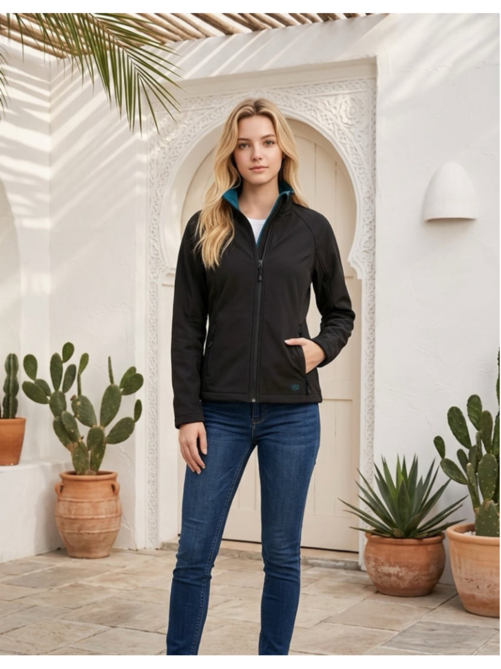 Shyanne WORN 1X black zip up soft shell jacket sz Small